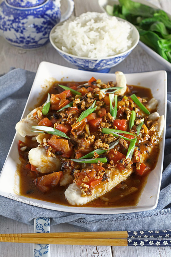 Steamed Fish with Black Bean Sauce - Foxy Folksy