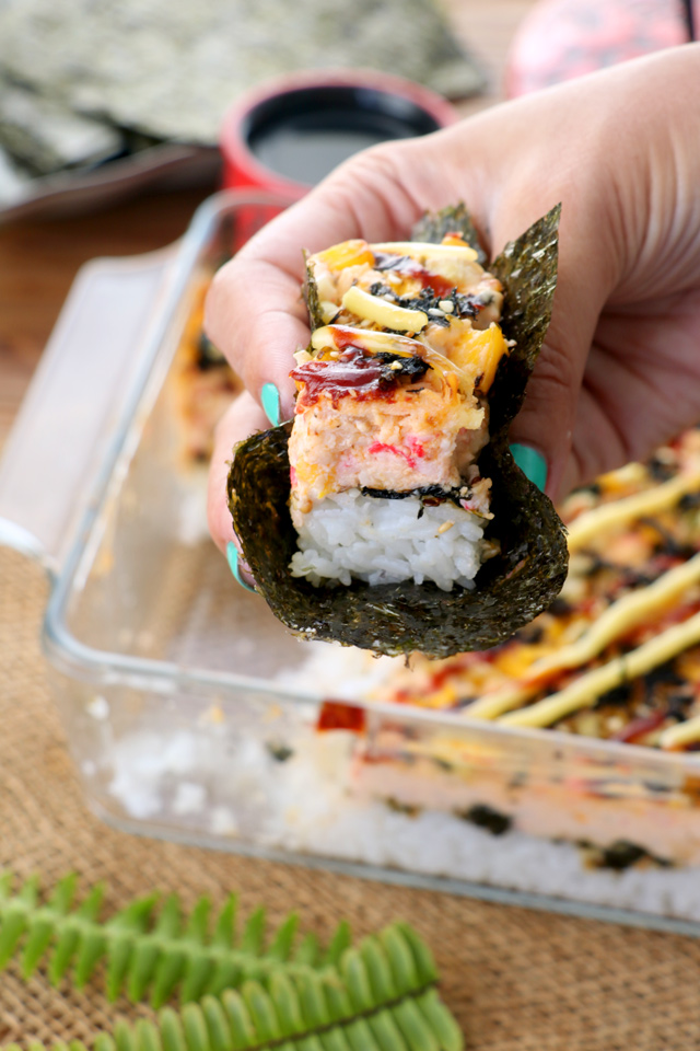 Easy Recipe NO OVEN BAKED SUSHI  HOW TO USE FLAME GUN OR TORCH +